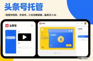 头条号AI托管，我提供视频，你发布，小白闭眼躺賺，最高月入5k+【揭秘】-虚拟资源库
