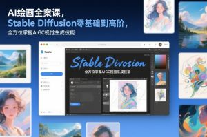 AI绘画全案课,Stable Diffusion零基础到高阶,全方位掌握AIGC视觉生成技能-虚拟资源库