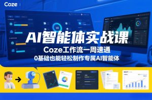 AI智能体实战课，Coze工作流一周速通，0基础也能轻松制作专属AI智能体-淘宝虚拟货源网