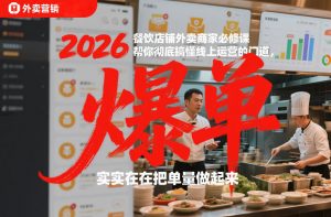 2026餐饮店铺外卖商家必修课,帮你彻底搞懂线上运营的门道,实实在在把单量做起来-淘宝虚拟货源网