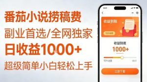 全网独家!番茄小说捞稿费,日收益1k+,副业必看,小白易上手,超级简单【揭秘】-淘宝虚拟货源网