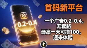 首码新平台,一个广告0.2-0.4,无套路,单机一天可撸100,速来体验【揭秘】-虚拟资源库