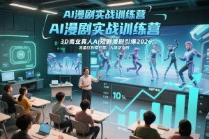 AI漫剧实战训练营,3D商业真人AI短剧漫剧引爆2026,流量红利期已至,入场正当时-淘宝虚拟货源网