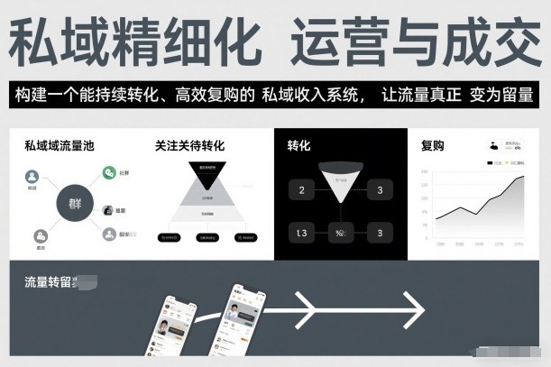 私域精细化运营与成交，构建一个能持续转化、高效复购的私域收入系统，让流量真正变为留量-第一资源库