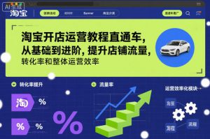 淘宝开店运营教程直通车，从基础到进阶，提升店铺流量，转化率和整体运营效率（更新26年1月）-虚拟资源库