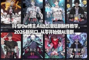 抖音70w博主AI动态漫短剧制作教学,2026新风口,从零开始做AI漫剧,普通人也能月入过W-淘宝虚拟货源网
