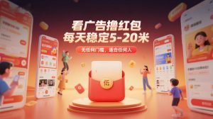 看广告撸红包,每天稳定5-20米,无任何门槛,适合任何人-虚拟资源库