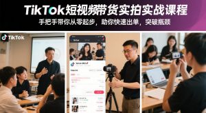 TikTok短视频带货实拍实战课程,手把手带你从零起步,助你快速出单,突破瓶颈-虚拟资源库