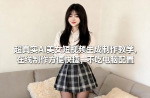 超真实AI美女短视频生成制作教学,在线制作方便快捷,不吃电脑配置,快速起号涨粉-淘宝虚拟货源网