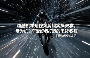 炫酷机车短视频剪辑实操教学,专为机车爱好者打造的干货教程,零基础也能轻松上手-淘宝虚拟货源网