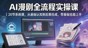 AI漫剧全流程实操课｜20节系统课，从基础认知到后期合成，零基础也能上手-虚拟资源库