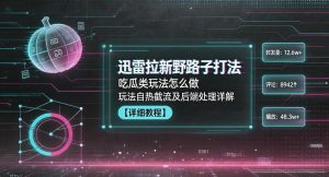 迅雷拉新野路子打法，吃瓜类玩法怎么做，玩法自热截流及后端处理详解-虚拟资源库