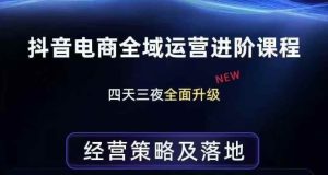 抖音电商全域运营进阶课程,经营策略及落地,全链路拆解直击底层逻辑-虚拟资源库