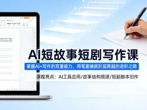 AI短故事短剧写作课,掌握AI+写作的双重能力,用笔墨铺就阶层跨越的进阶之路-虚拟资源库