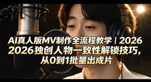AI真人版MV制作全流程教学|2026独创人物一致性解锁技巧,从0到1批量出成片-虚拟资源库