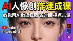 YouTube+Instagram封面没人点?AI人像创作速成课,教你用AI做逼真图,省时间还能提点击量!-虚拟资源库
