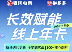 拼多多线上SVIP线上年卡,从认知到基础、从推广到活动、从活动到玩法,全链路实战(26年4月6日更新)-虚拟资源库