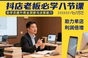 抖店老板必学八节课,助学员提升商业洞察与决策能力,助力单店利润倍增-虚拟资源库