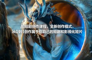 AI短剧创作课程,全新创作模式,从0到1创作属于你自己的短剧和影视化短片-虚拟资源库