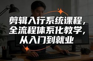 剪辑入行系统课程,全流程体系化教学,从入门到就业-虚拟资源库