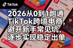2026从0到1跑通TikTok跨境电商,避开新手常见坑,逐步实现稳定出单-虚拟资源库