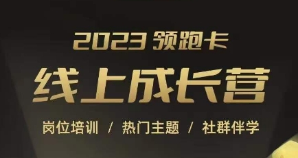 2023领跑卡线上成长营,淘宝运营各岗位培训,直通车、万相台、引力魔方、引流等,帮助突破成长瓶颈-虚拟资源库