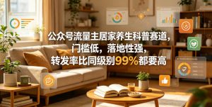 公众号流量主居家养生科普赛道,门槛低,落地性强,转发率比同级别99%都要高-虚拟资源库