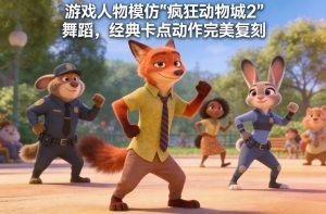 游戏人物模仿“疯狂动物城2”舞蹈,经典卡点动作完美复刻-虚拟资源库