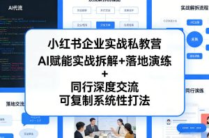 小红书企业实战私教营，AI赋能实战拆解+落地演练+同行深度交流，可复制系统性打法-虚拟资源库