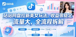 B站网盘拉新美女玩法,收益很稳定,流量大,全流程拆解-虚拟资源库
