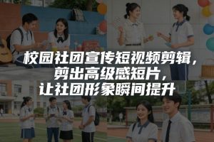 校园社团宣传短视频剪辑,剪出高级感短片,让社团形象瞬间提升-虚拟资源库