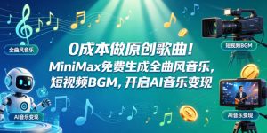 0成本做原创歌曲！MiniMax免费生成全曲风音乐，短视频BGM，开启AI音乐变现-虚拟资源库