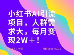 她通过这个AI项目每月做到2W+的收入,最新小红书AI项目,人群需求大!-虚拟资源库