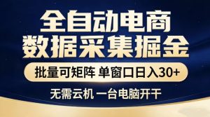 全自动电商数据集掘金,批量可矩阵,单窗口日入30+,无需云机,一台电脑开干【揭秘】-虚拟资源库
