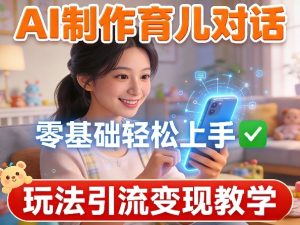 AI制作育儿对话,零基础轻松上手,玩法引流变现教学-虚拟资源库