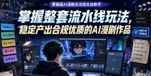 零基础AI漫剧全流程实战教学,掌握整套流水线玩法,稳定产出合规优质的AI漫剧作品-虚拟资源库