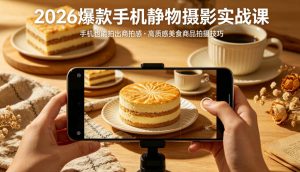 2026爆款手机静物摄影实战课,手机也能拍出商拍感,学会拍出高质感美食商品-虚拟资源库