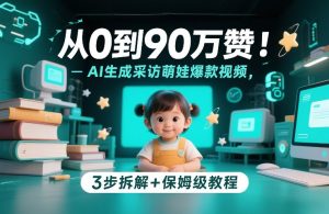 从0到90万赞：AI生成采访萌娃爆款视频，3步拆解+保姆级教程-虚拟资源库