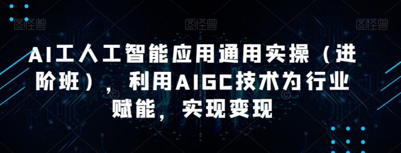 AI工人工智能应用通用实操(进阶班),利用AIGC技术为行业赋能,实现变现-虚拟资源库