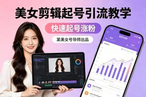 某美女号导师出品:美女剪辑起号引流教学,快速起号涨粉-虚拟资源库