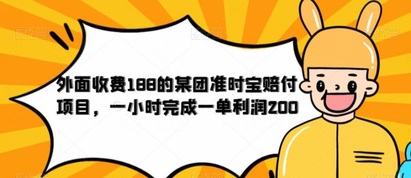 外面收费188的美团准时宝赔付项目,一小时完成一单利润200【仅揭秘】-虚拟资源库
