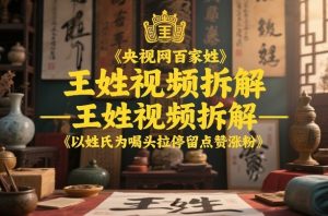 央视网百家姓–王姓视频拆解，以姓氏为噱头拉停留点赞涨粉-虚拟资源库