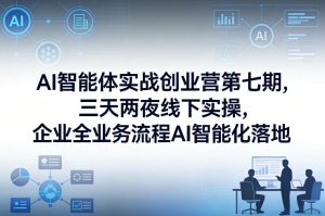 AI智能体实战创业营第七期,三天两夜线下实操,企业全业务流程AI智能化落地(26年1月20-22号)-虚拟资源库