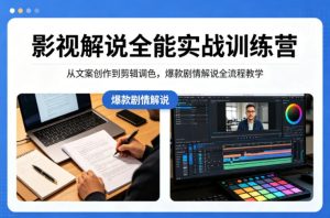 影视解说全能实战训练营:从文案创作到剪辑调色,爆款剧情解说全流程教学-虚拟资源库