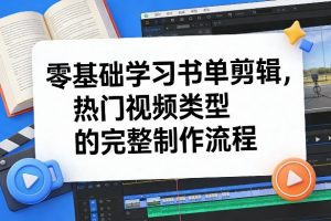 零基础学习书单剪辑，热门视频类型的完整制作流程（更新2026）-虚拟资源库