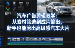 汽车广告剪辑教学:从素材筛选到成片输出,新手也能剪出高级感汽车大片-虚拟资源库