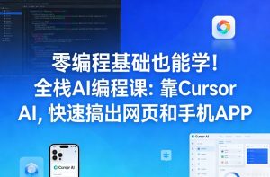 零编程基础也能学!全栈AI编程课:靠Cursor AI,快速搞出网页和手机APP-虚拟资源库
