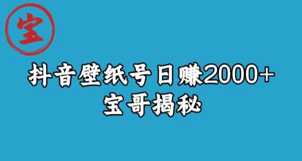 宝哥抖音壁纸号日赚2000+,不需要真人露脸就能操作【揭秘】-虚拟资源库