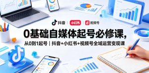0基础自媒体起号必修课,从0到1起号|抖音+小红书+视频号全域运营变现课-虚拟资源库