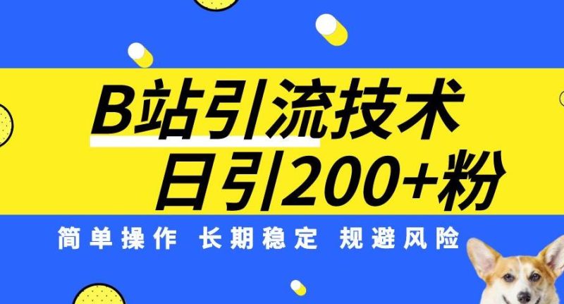 B站引流技术:每天引流200精准粉,简单操作,长期稳定,规避风险-虚拟资源库